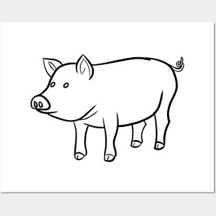 Stick figure Pig Posters and Art